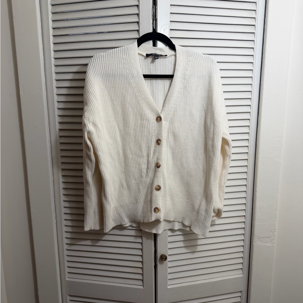 Hudson Jeans Ivory Button-Up Cardigan